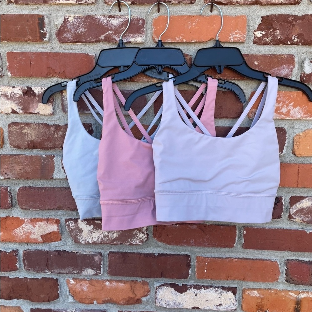 EUC lululemon Energy Bra Long Line SET OF 3